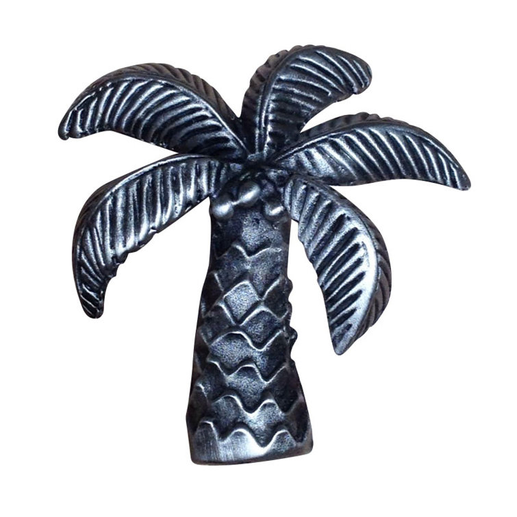 Satin Pewter 2" Palm Tree Cabinet Knob