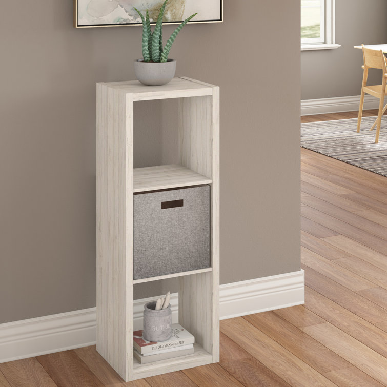 Bleached Walnut 3-Cube Kids Storage Organizer