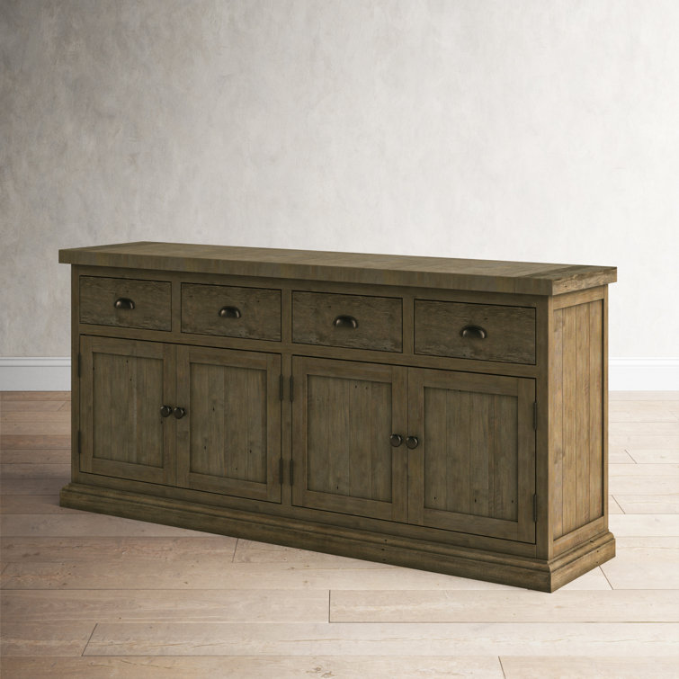 Quincy Reclaimed Pine 4-Drawer 4-Door Desert Grey Sideboard