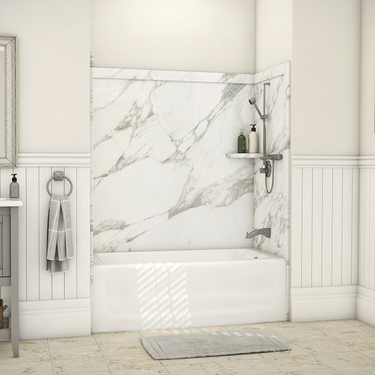 Elite Calcutta Gold Polished Alcove Bathtub Surround Kit