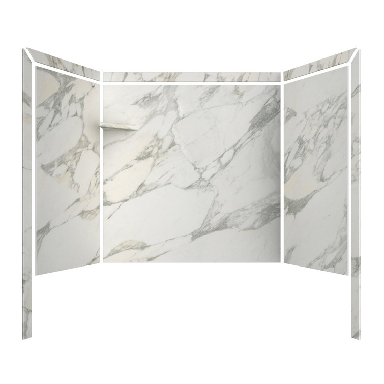 Elite Calcutta Gold Polished Alcove Bathtub Surround Kit