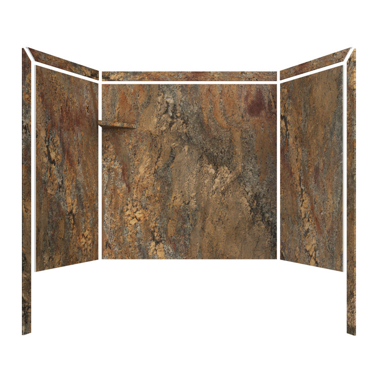 Elite Polished Crema Bordeaux Alcove Bathtub Surround Kit
