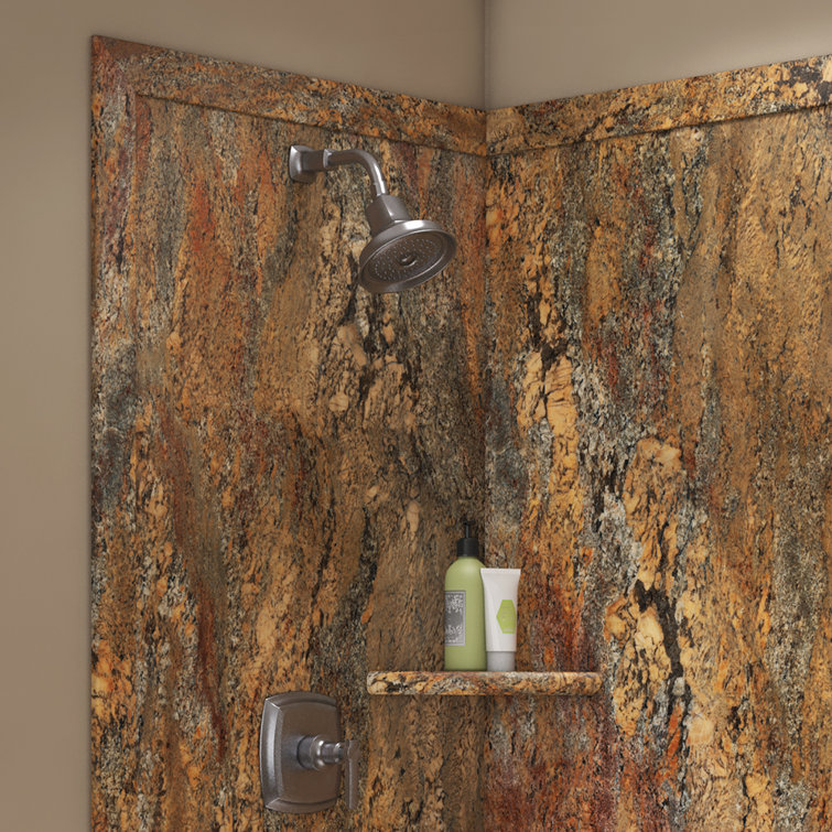 Elegance 2 Crema Bordeaux 48" x 36" x 80" Corner Shower Surround