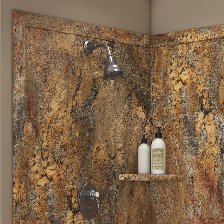 Splendor Crema Bordeaux 40" x 40" x 80" Corner Shower Kit