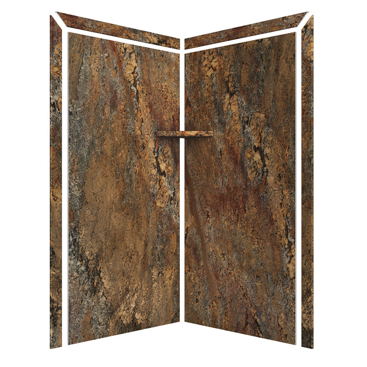 Splendor Crema Bordeaux 40" x 40" x 80" Corner Shower Kit