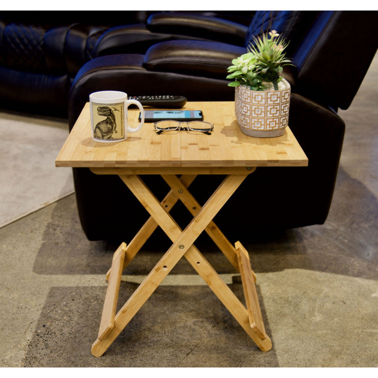 Natural Bamboo 20'' Portable Folding Side Table