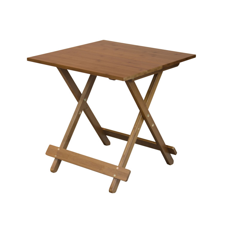Caramel Bamboo 20'' Folding Portable Side Table