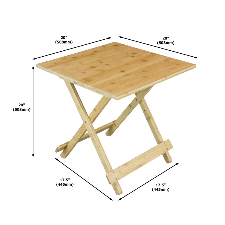 Natural Bamboo 20'' Portable Folding Side Table