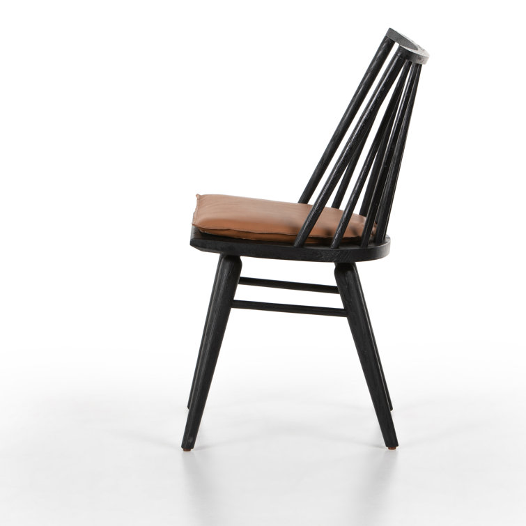 Black and Brown Leather Saddle Style Backless Counter Stool