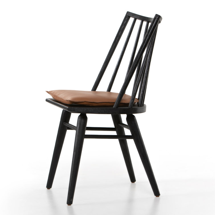 Black and Brown Leather Saddle Style Backless Counter Stool