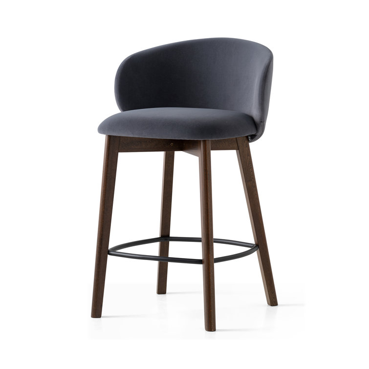 Tuka Modern Comfort Brown & Gray Upholstered Counter Stool
