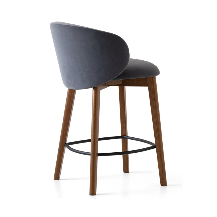 Graphite and Grey Beech Wood Modern Bar Stool