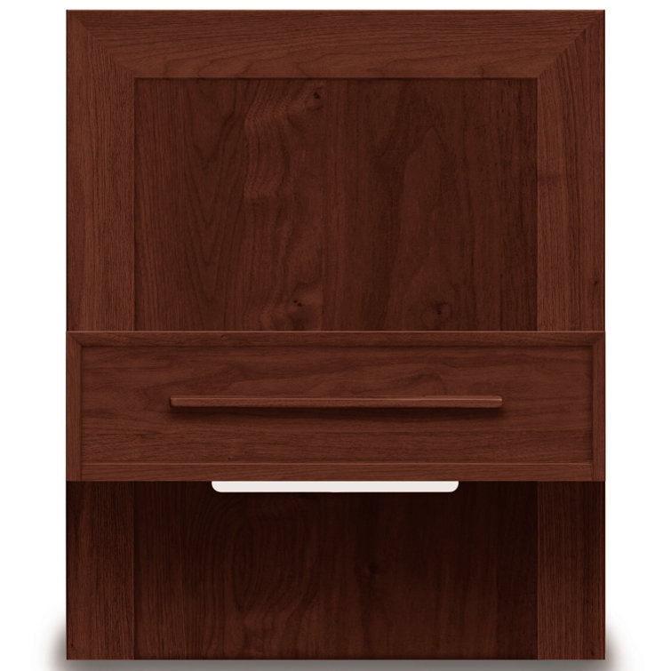 Autumn Cherry Solid Wood 1-Drawer Floating Nightstand
