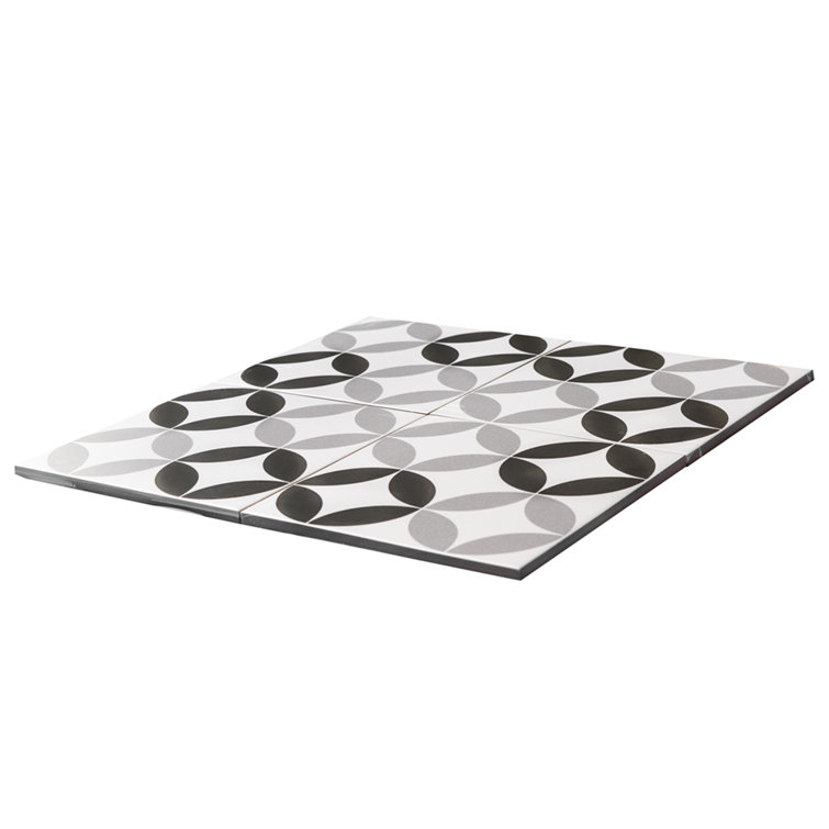 Twinkle Black and Gray 9" Porcelain Matte Wall and Floor Tile