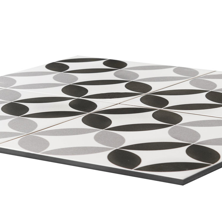 Twinkle Black and Gray 9" Porcelain Matte Wall and Floor Tile