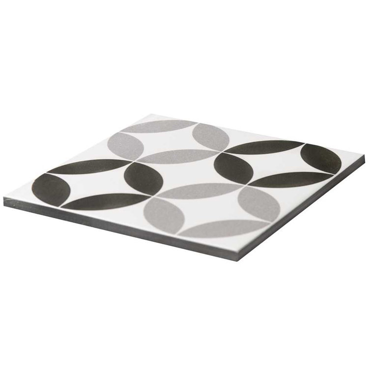 Twinkle Black and Gray 9" Porcelain Matte Wall and Floor Tile
