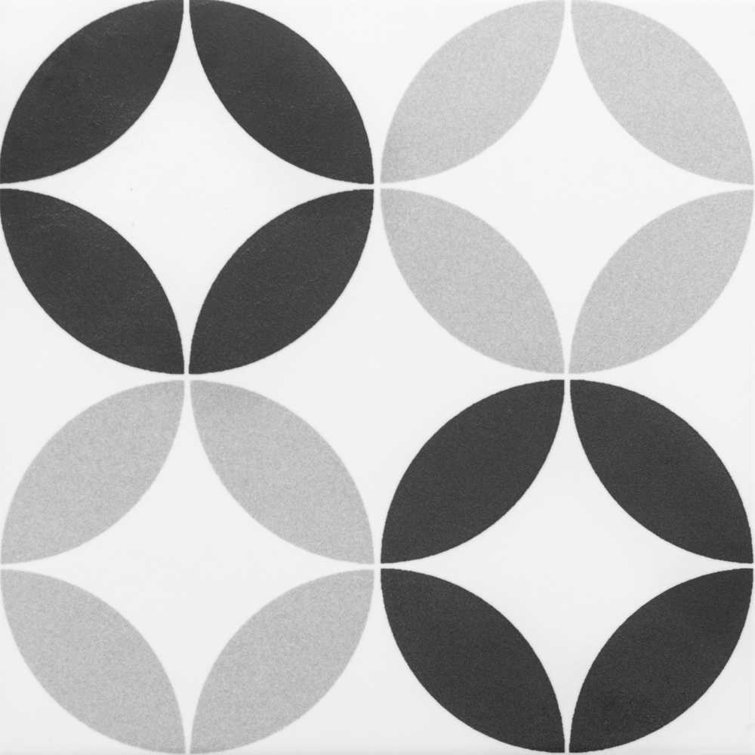 Twinkle Black and Gray 9" Porcelain Matte Wall and Floor Tile