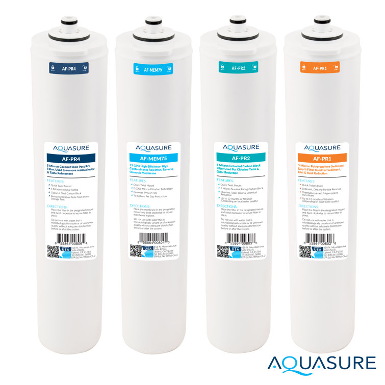 Aquasure Premier 4-Stage 75 GPD Filter Replacement Cartridge Set
