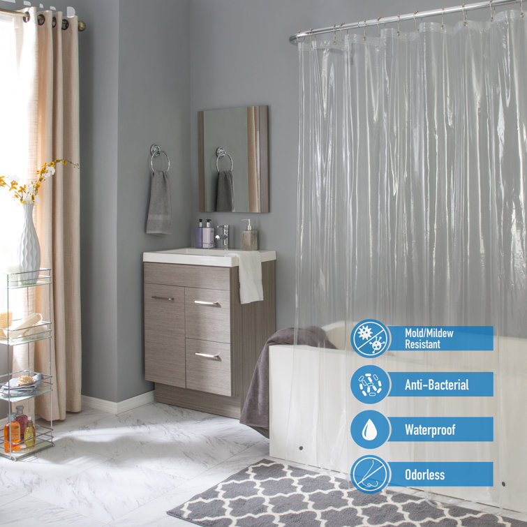 Clear PVC Shower Curtain Liner with Metal Grommets, 70" x 72"