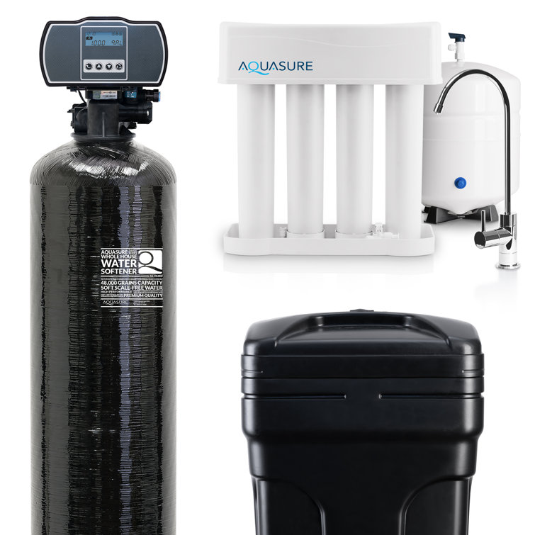 Aquasure 48,000 Grains Whole House Water Softener and RO System