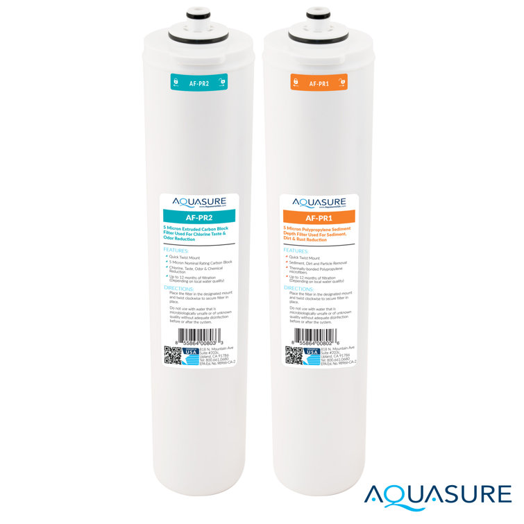 Aquasure Premier Series 2-Pack Carbon Block and Sediment Replacement Filters