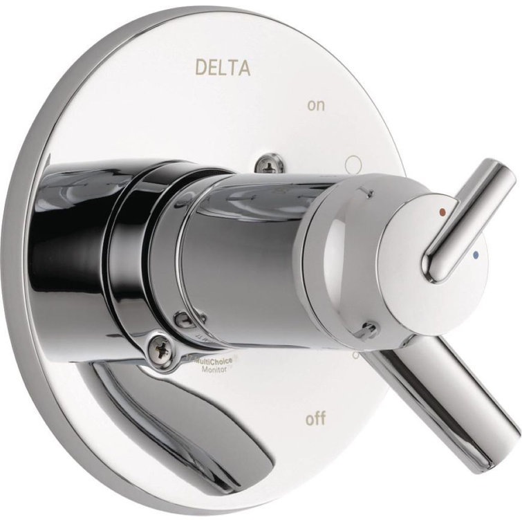 Chrome Stainless Steel Wall-Mounted Shower Trim with Lever