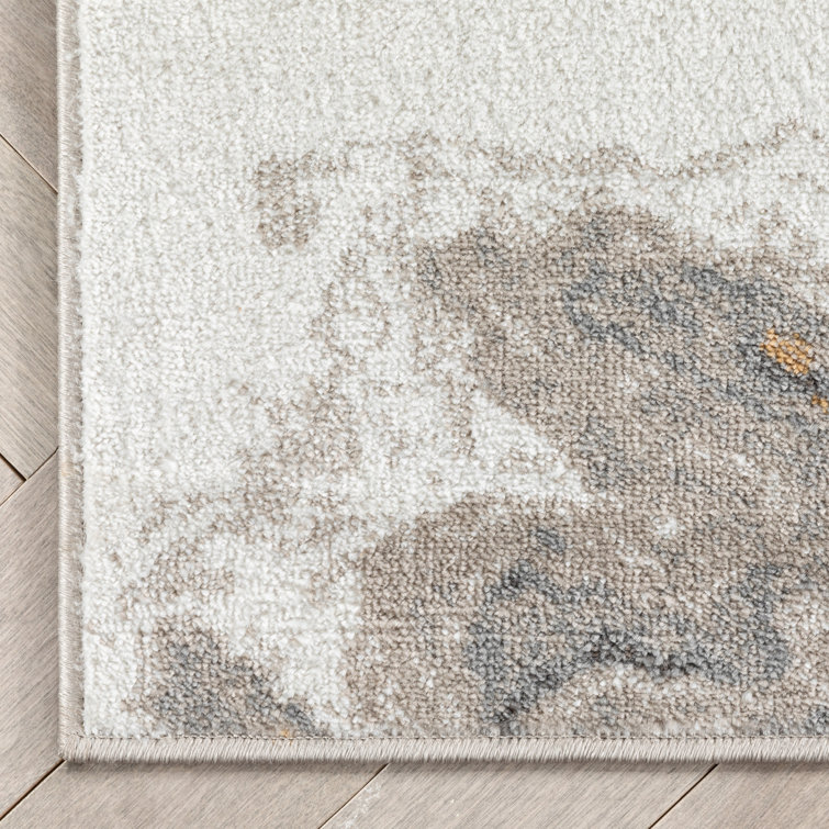 Verity Grey Rust Abstract 5' x 7' Synthetic Area Rug