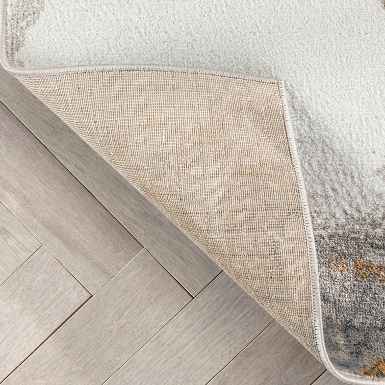 Verity Grey Rust Abstract 5' x 7' Synthetic Area Rug