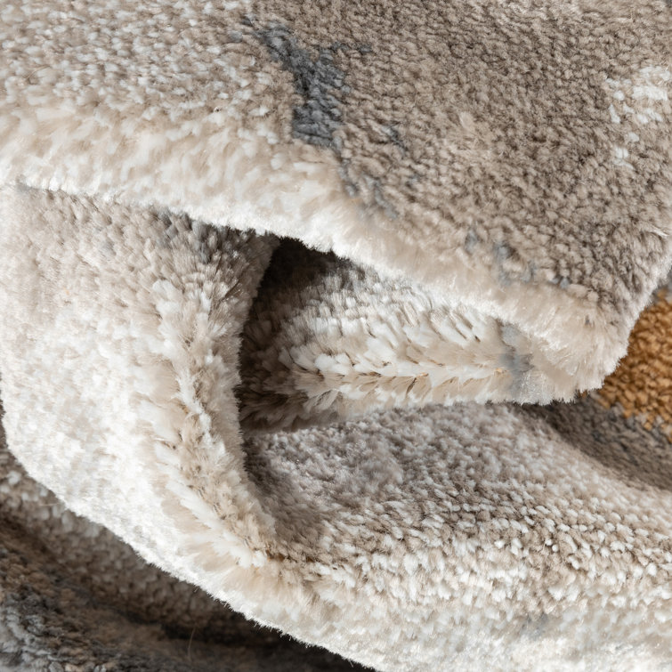 Verity Grey Rust Abstract 5' x 7' Synthetic Area Rug