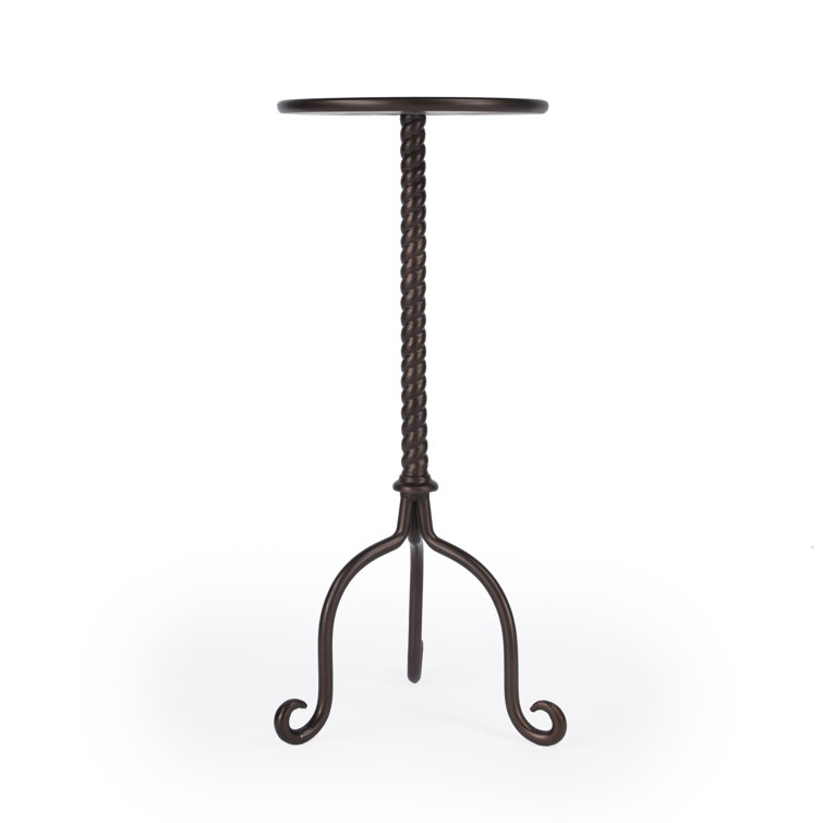 Alma Round Metal Pedestal Side Table in Metalworks Finish