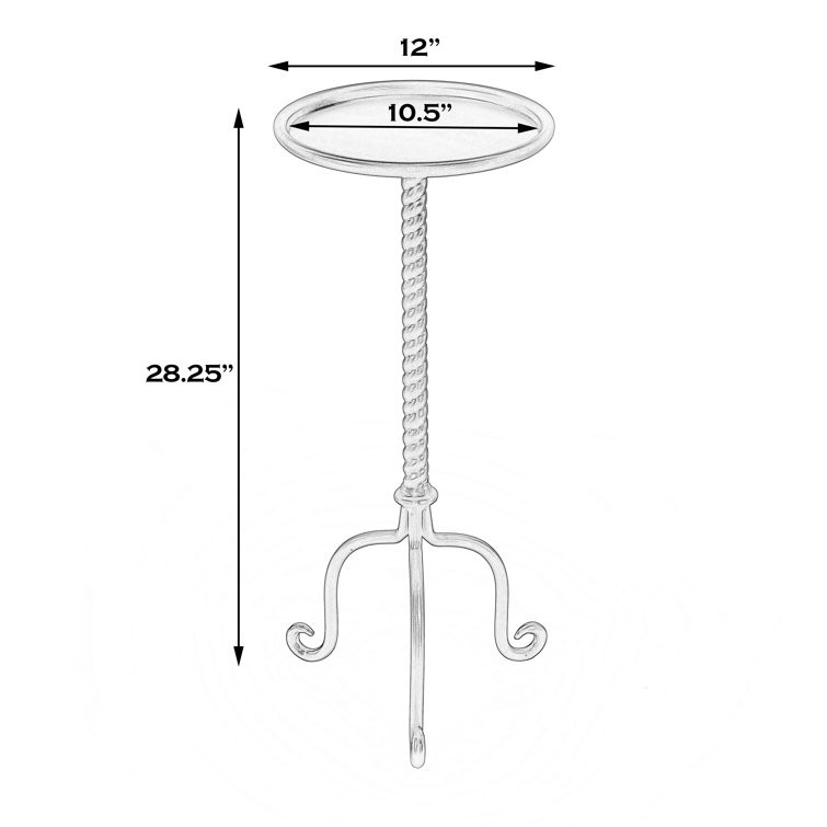 Alma Round Metal Pedestal Side Table in Metalworks Finish