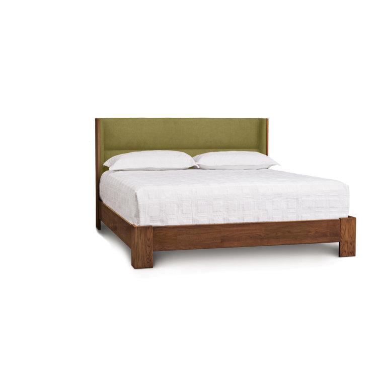 King Size Microsuede Onyx Upholstered Wood Frame Bed