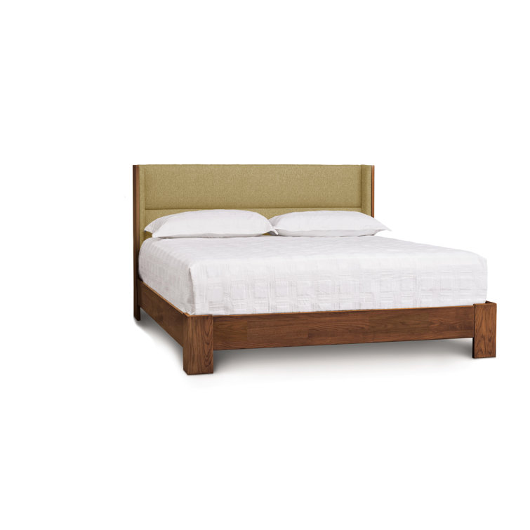 King Size Microsuede Onyx Upholstered Wood Frame Bed