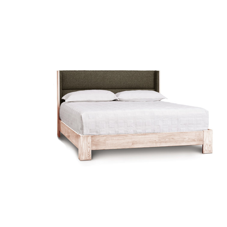King Size Microsuede Onyx Upholstered Wood Frame Bed
