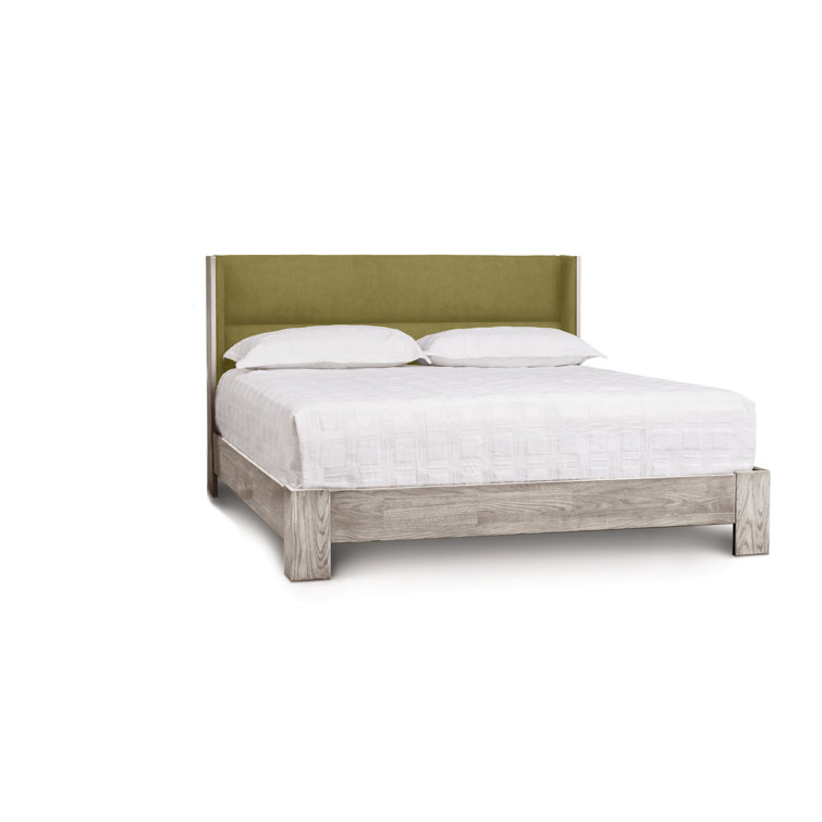 King Size Microsuede Onyx Upholstered Wood Frame Bed