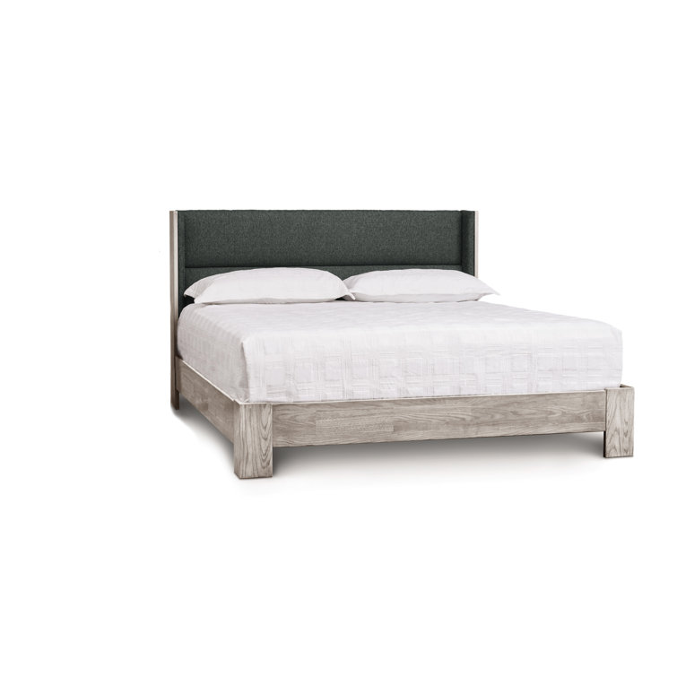 King Size Microsuede Onyx Upholstered Wood Frame Bed