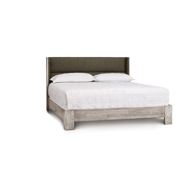 King Size Microsuede Onyx Upholstered Wood Frame Bed