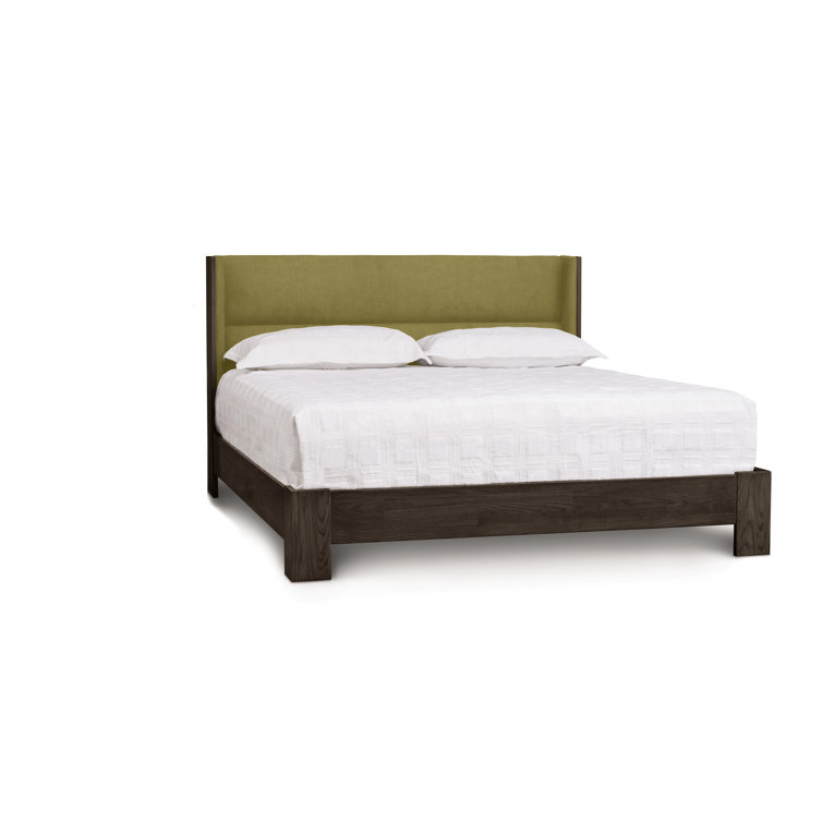 King Size Microsuede Onyx Upholstered Wood Frame Bed