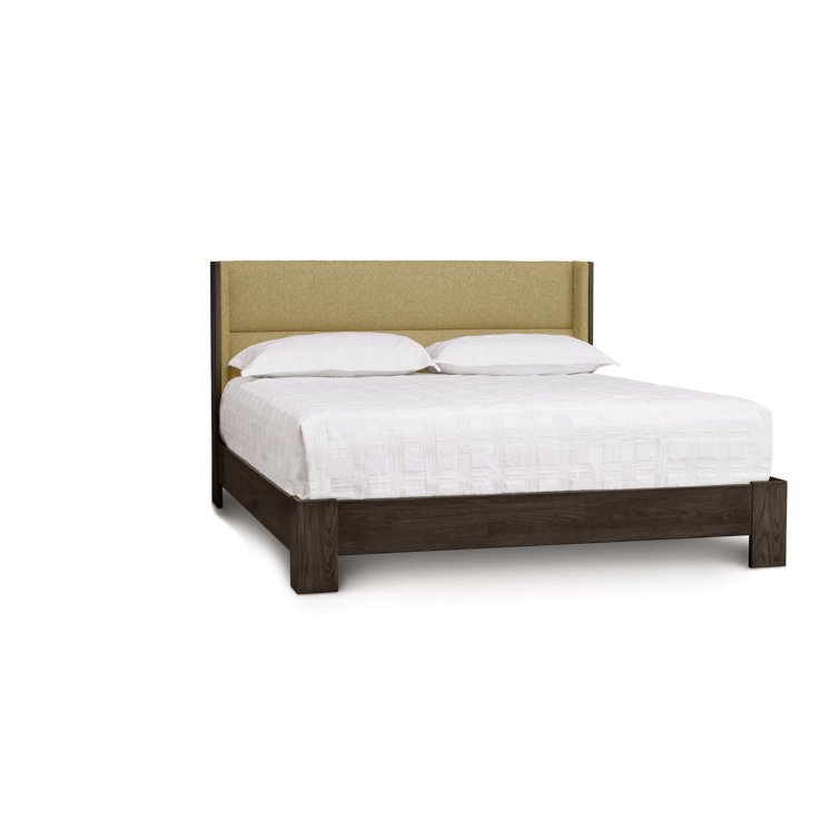 King Size Microsuede Onyx Upholstered Wood Frame Bed