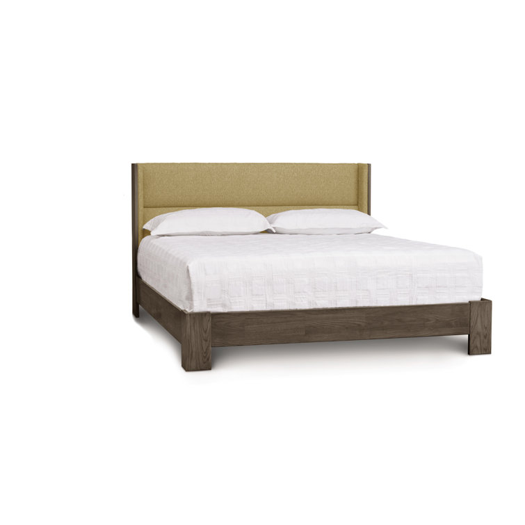 King Size Microsuede Onyx Upholstered Wood Frame Bed