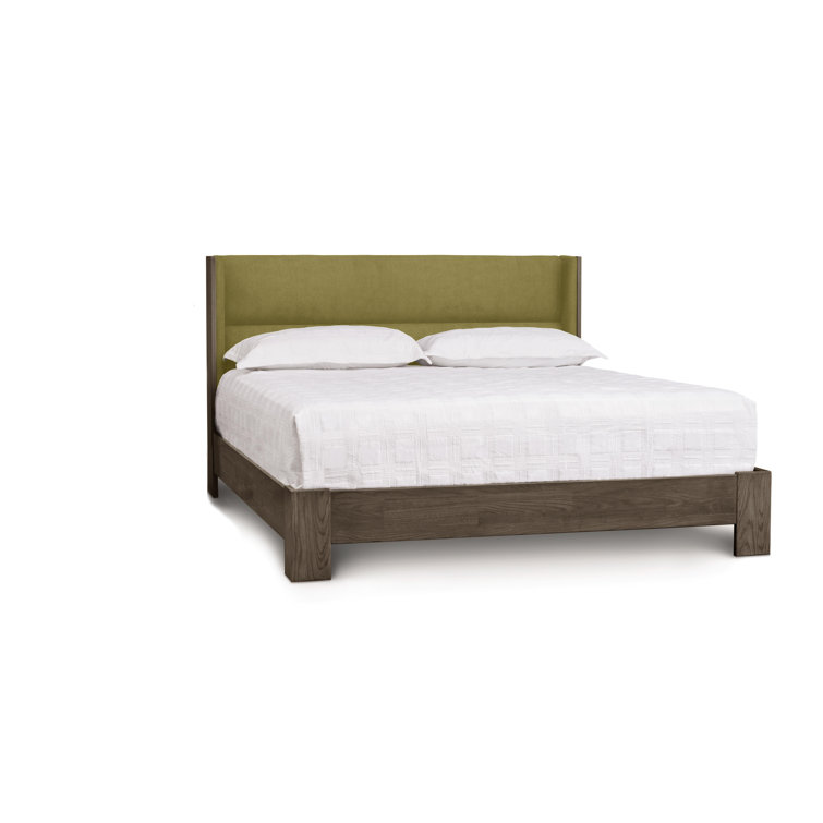 King Size Microsuede Onyx Upholstered Wood Frame Bed