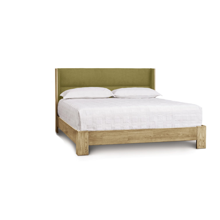 King Size Microsuede Onyx Upholstered Wood Frame Bed