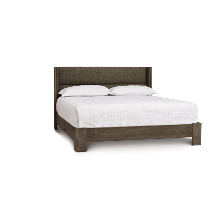 King Size Microsuede Onyx Upholstered Wood Frame Bed