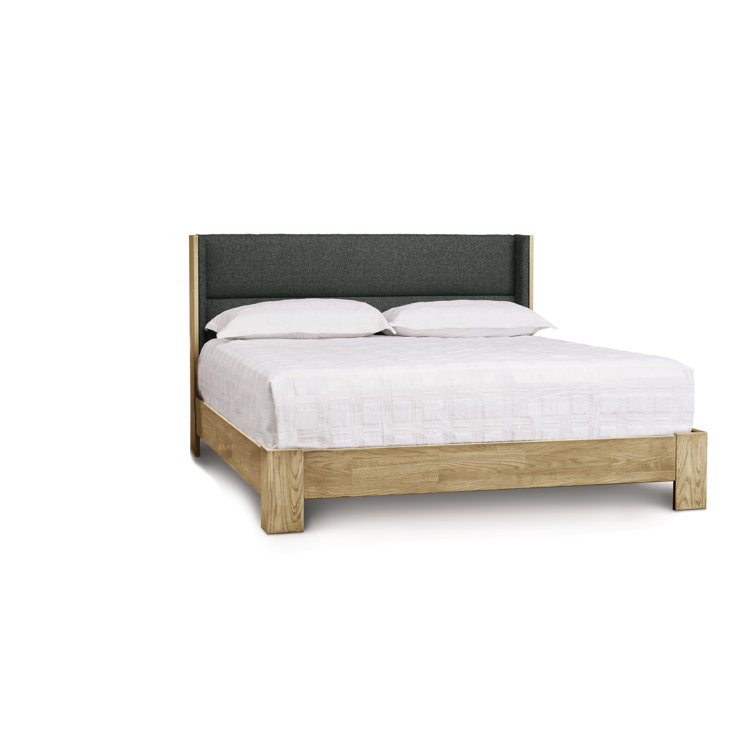 King Size Microsuede Onyx Upholstered Wood Frame Bed