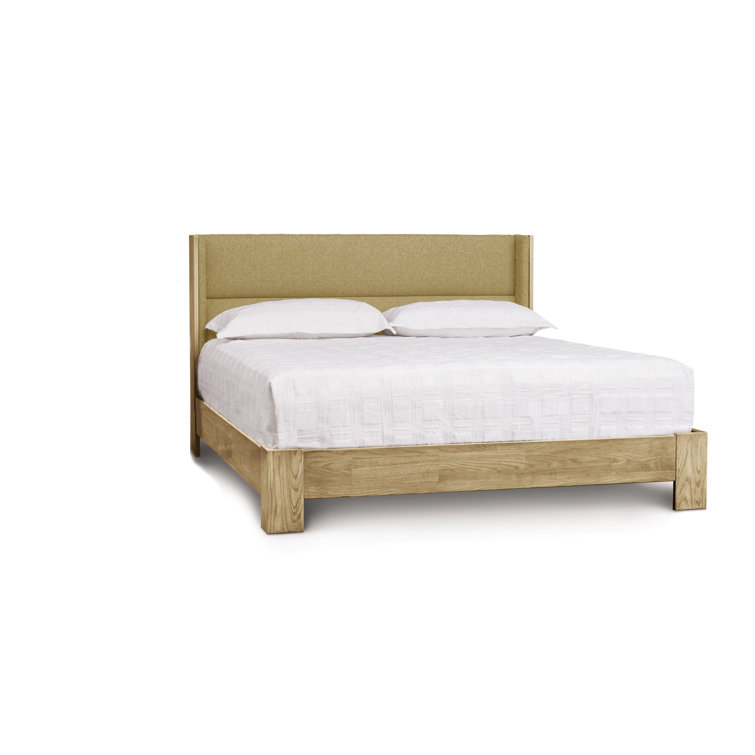 King Size Microsuede Onyx Upholstered Wood Frame Bed