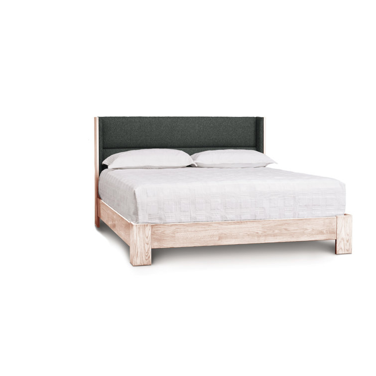 Sloane Queen Upholstered Wingback Bed in Microsuede Onyx