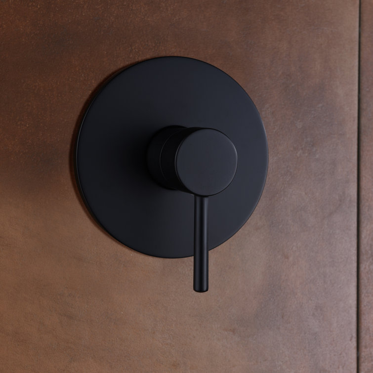 Matte Black Brass Wall Mounted Rain Shower Faucet Set