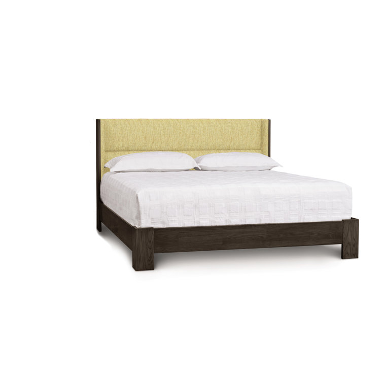 Sloane Queen Upholstered Wingback Bed in Microsuede Onyx