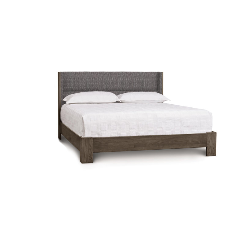 Sloane Queen Upholstered Wingback Bed in Microsuede Onyx