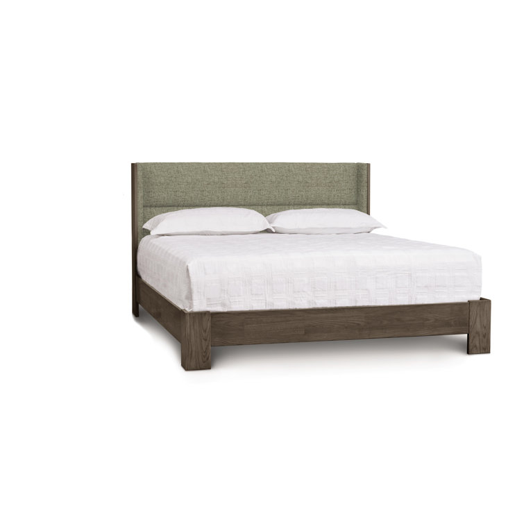Sloane Queen Upholstered Wingback Bed in Microsuede Onyx